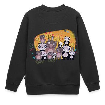 Bären Treff - Kinder Premium Organic Sweatshirt - Schwarz - Hinten - AI Model Kid Female (0cm)
