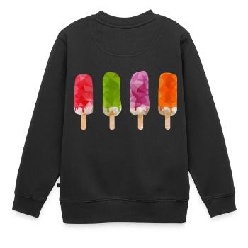 Low Poly Popsicle - Sweat Premium enfant bio - noir - Dos - AI Model Kid Female (0cm)