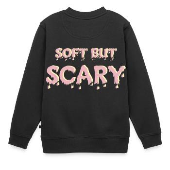 Weich, aber unheimlich - Kinder Premium Organic Sweatshirt - Schwarz - Hinten - AI Model Kid Female (0cm)