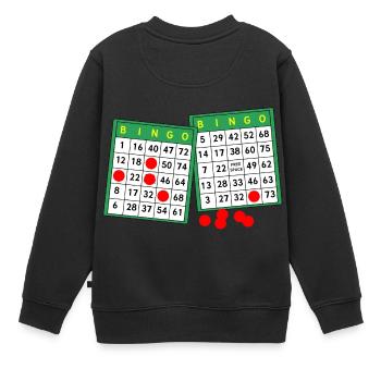 Bingo - Kinder Premium Organic Sweatshirt - Schwarz - Hinten - AI Model Kid Female (0cm)