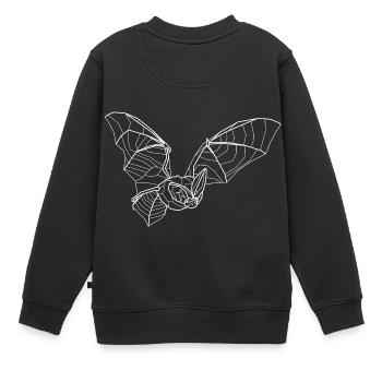 Langohrfledermaus weiß - Kinder Premium Organic Sweatshirt - Schwarz - Hinten - AI Model Kid Female (0cm)