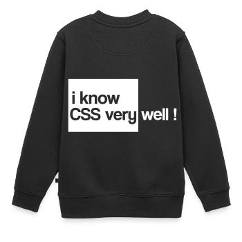 i know css very well html - Sweat Premium enfant bio - noir - Dos - AI Model Kid Female (0cm)