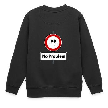 problem - Kinder Premium Organic Sweatshirt - Schwarz - Hinten - AI Model Kid Female (0cm)
