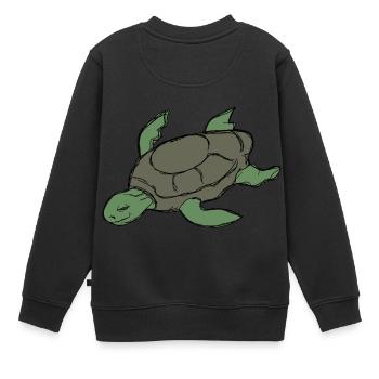 Tortue - Sweat Premium enfant bio - noir - Dos - AI Model Kid Female (0cm)