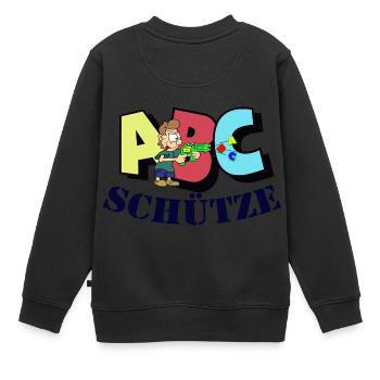 ABC Schütze - Kinder Premium Organic Sweatshirt - Schwarz - Hinten - AI Model Kid Female (0cm)