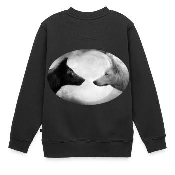 loup - Sweat Premium enfant bio - noir - Dos - AI Model Kid Female (0cm)