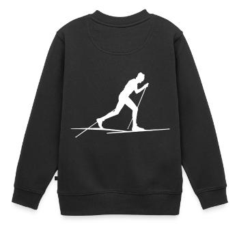 Pistes de ski de fond de ski de fond - Sweat Premium enfant bio - noir - Dos - AI Model Kid Female (0cm)
