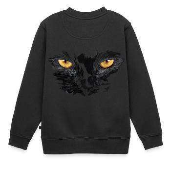 Katzenaugen, Cat eyes, Katzenliebhaber - Kinder Premium Organic Sweatshirt - Schwarz - Hinten - AI Model Kid Female (0cm)