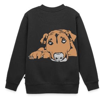 Hund Augen Treuer Hundeblick - Kinder Premium Organic Sweatshirt - Schwarz - Hinten - AI Model Kid Female (0cm)