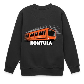 06-KONTULA HELSINKI Textil- und Geschenkprodukte - Kinder Premium Organic Sweatshirt - Schwarz - Hinten - AI Model Kid Female (0cm)