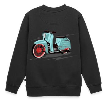 Simson Schwalbe menthe, menthe poivrée - Sweat Premium enfant bio - noir - Dos - AI Model Kid Female (0cm)