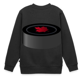 ice hockey eishockey skates schlittschuhe puck hel - Kinder Premium Organic Sweatshirt - Schwarz - Hinten - AI Model Kid Female (0cm)