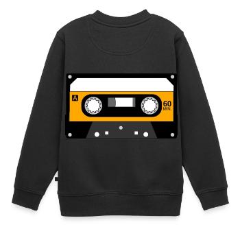 Musik Kassette Design Geschenk - Kinder Premium Organic Sweatshirt - Schwarz - Hinten - AI Model Kid Female (0cm)