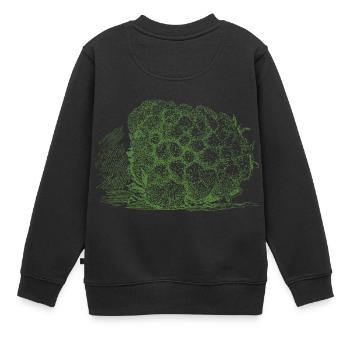 blumenkohl cauliflower halloween gemuese vegetable - Kinder Premium Organic Sweatshirt - Schwarz - Hinten - AI Model Kid Female (0cm)