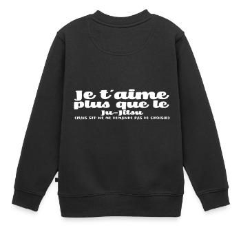 Je t'aime Ju-Jitsu noel - Sweat Premium enfant bio - noir - Dos - AI Model Kid Female (0cm)