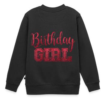 Fille d'anniversaire - Sweat Premium enfant bio - noir - Dos - AI Model Kid Female (0cm)
