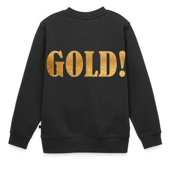 mot mots Glitter or idée cadeau d'inscription - Sweat Premium enfant bio - noir - Dos - AI Model Kid Female (0cm)