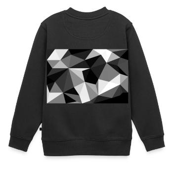 Polygon noir et blanc - Sweat Premium enfant bio - noir - Dos - AI Model Kid Female (0cm)