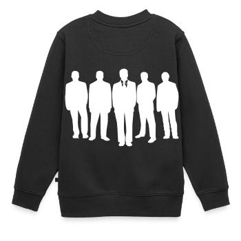 Männer Gruppe - Kinder Premium Organic Sweatshirt - Schwarz - Hinten - AI Model Kid Female (0cm)