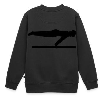 Full Planche - Calisthenics - Kids Premium Organic Sweatshirt - black - Back - AI Model Kid Female (0cm)