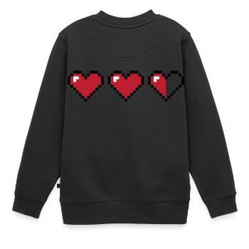 Herzen - Kinder Premium Organic Sweatshirt - Schwarz - Hinten - AI Model Kid Female (0cm)