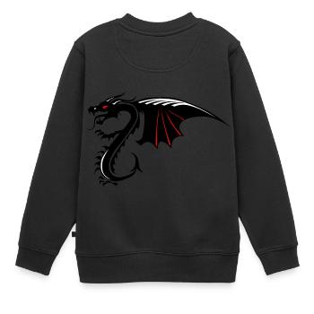 Drachen Tribal Tattoo Form 200410 x - Kinder Premium Organic Sweatshirt - Schwarz - Hinten - AI Model Kid Female (0cm)