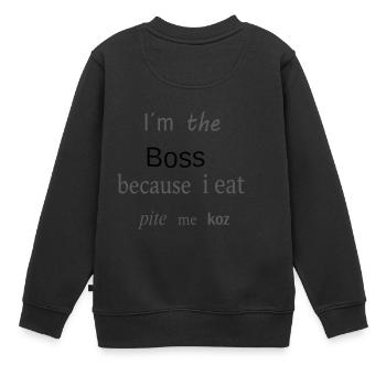 Albanische Collection - Kinder Premium Organic Sweatshirt - Schwarz - Hinten - AI Model Kid Female (0cm)
