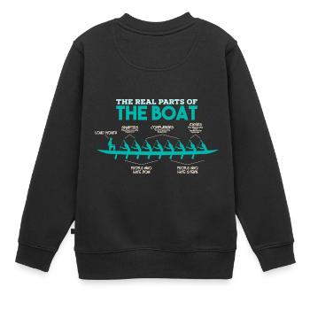 Anatomie d'un bateau à rames - rames Oarsman rames - Sweat Premium enfant bio - noir - Dos - AI Model Kid Female (0cm)