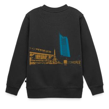 Leipzig Gewandhaus Uni Riese Geschenkidee - Kinder Premium Organic Sweatshirt - Schwarz - Hinten - AI Model Kid Female (0cm)