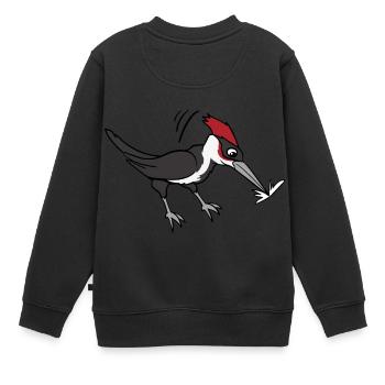 Specht Vogel Vögel - Kinder Premium Organic Sweatshirt - Schwarz - Hinten - AI Model Kid Female (0cm)