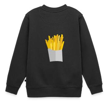Pommes - Kinder Premium Organic Sweatshirt - Schwarz - Hinten - AI Model Kid Female (0cm)