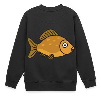 Pêche au poisson carpe - Sweat Premium enfant bio - noir - Dos - AI Model Kid Female (0cm)