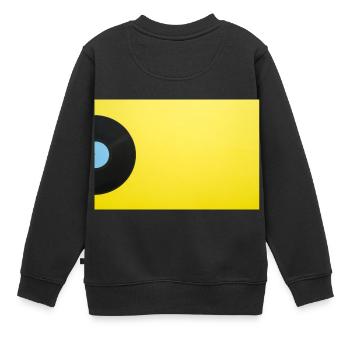 Vinyl - Kinder Premium Organic Sweatshirt - Schwarz - Hinten - AI Model Kid Female (0cm)