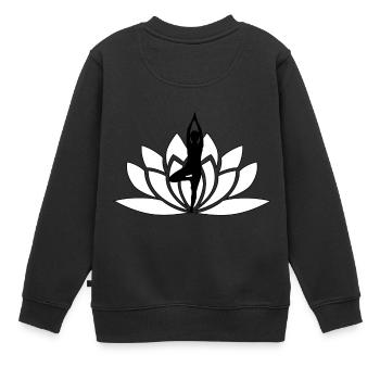 Namaste lotus flower / gift idea - Kids Premium Organic Sweatshirt - black - Back - AI Model Kid Female (0cm)