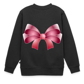 Elegante Schleife in rosa - Kinder Premium Organic Sweatshirt - Schwarz - Hinten - AI Model Kid Female (0cm)