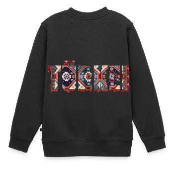 tapis de dinde - Sweat Premium enfant bio - noir - Dos - AI Model Kid Female (0cm)