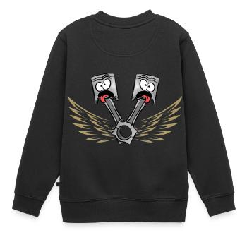 piston - Sweat Premium enfant bio - noir - Dos - AI Model Kid Female (0cm)
