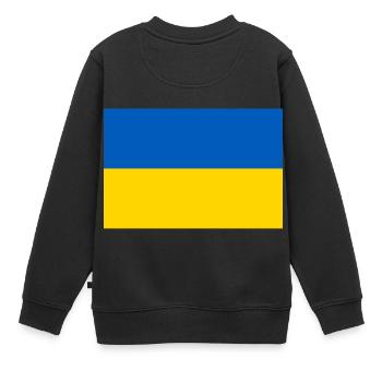 Drapeau de l’Ukraine - Sweat Premium enfant bio - noir - Dos - AI Model Kid Female (0cm)