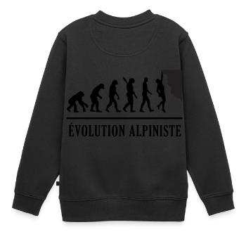 Évolution Alpinisme - Evolution Alpiniste - Sweat Premium enfant bio - noir - Dos - AI Model Kid Female (0cm)