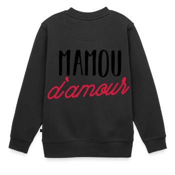 mamou d'amour - mamie - maman - Sweat Premium enfant bio - noir - Dos - AI Model Kid Female (0cm)