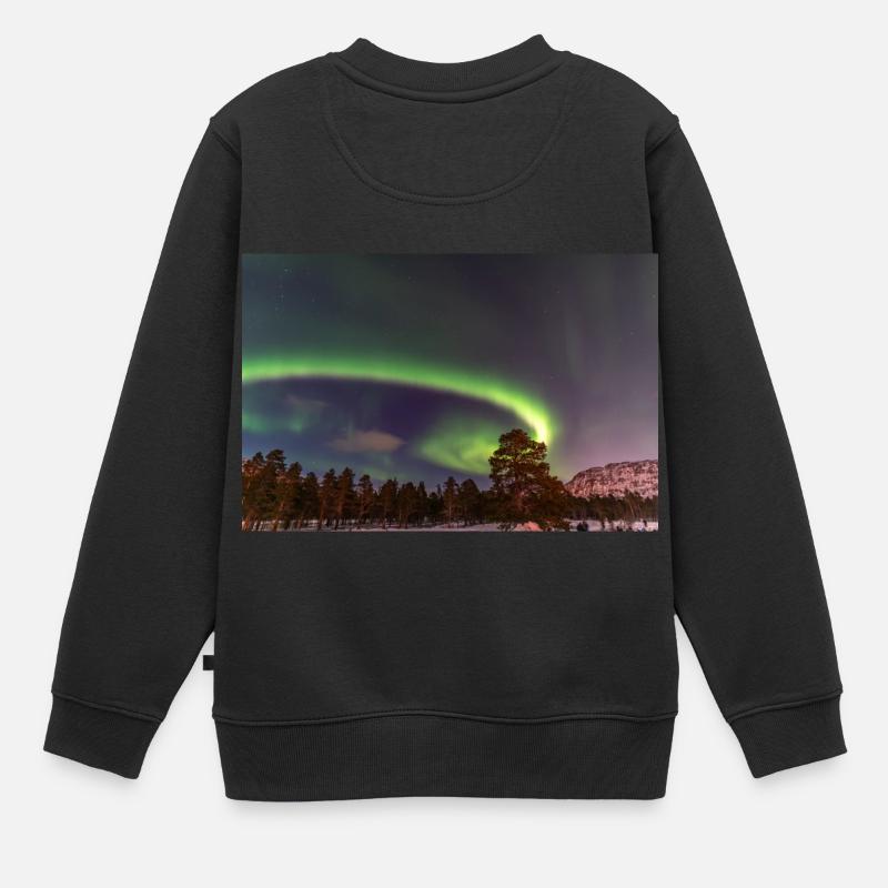 Norvège 2019 aurores boréales - Sweat Premium enfant bio - noir