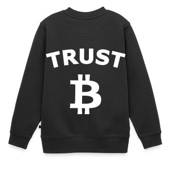 Vetraue den Coins - Kinder Premium Organic Sweatshirt - Schwarz - Hinten - AI Model Kid Female (0cm)