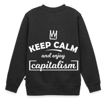 Geniese den Kapitalismus - Kinder Premium Organic Sweatshirt - Schwarz - Hinten - AI Model Kid Female (0cm)