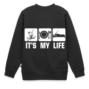 Ski is my life - Kids Premium Organic Sweatshirt - black - Back - AI Model Kid Female (0cm)