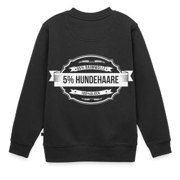 95% Baumwolle + 5% Hundehaare = 100% Glück - Kinder Premium Organic Sweatshirt - Schwarz - Hinten - AI Model Kid Female (0cm)