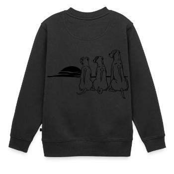 3 Rhodesian Ridgeback - Kinder Premium Organic Sweatshirt - Schwarz - Hinten - AI Model Kid Female (0cm)