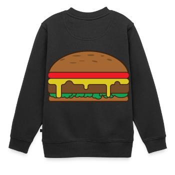 hamburger - Sweat Premium enfant bio - noir - Dos - AI Model Kid Female (0cm)