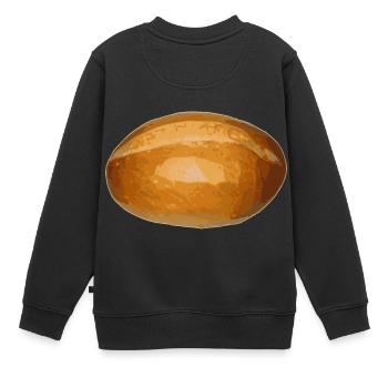 pain baguette broetchen crossaint Baecker pain bu - Sweat Premium enfant bio - noir - Dos - AI Model Kid Female (0cm)