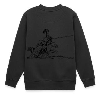 Ritter - Kinder Premium Organic Sweatshirt - Schwarz - Hinten - AI Model Kid Female (0cm)