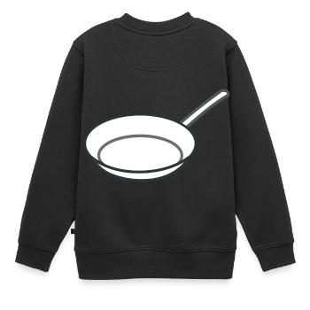 Pfanne - Kinder Premium Organic Sweatshirt - Schwarz - Hinten - AI Model Kid Female (0cm)